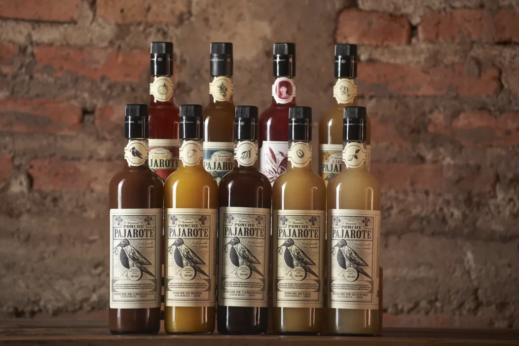 Pajarote Punchs & Liqueurs bottles